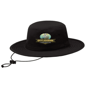 0E145M Polyester Pearl Nylon Boonie Style Hat - Black