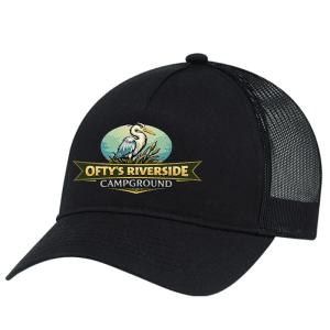 5970L AJM Polyester/Polycotton 5 Panel Pony Tail Cap - Black